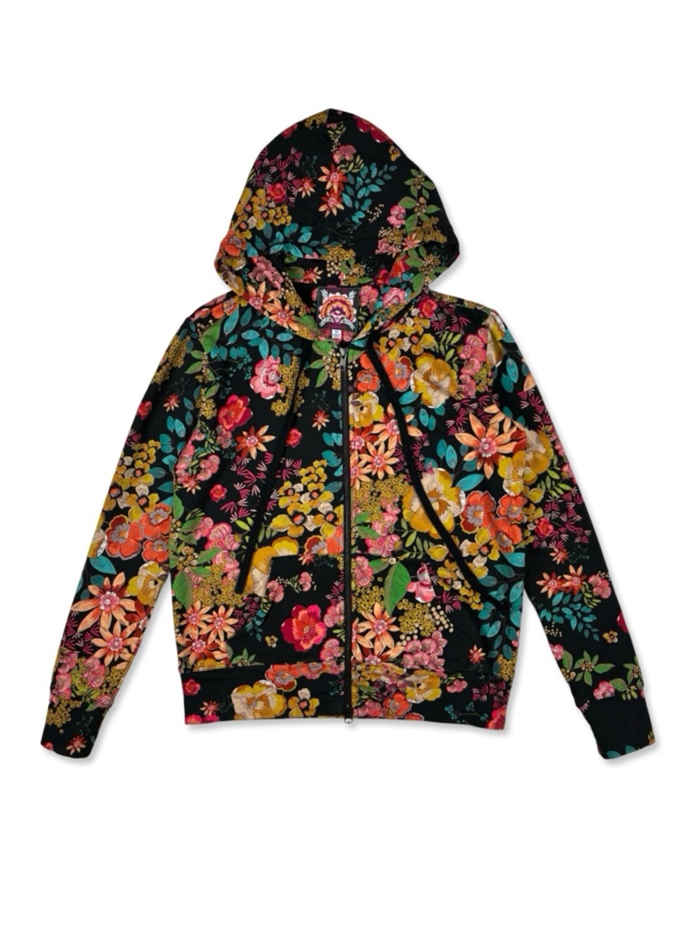 Johnny Was Floral Zip Up Hoodie Jacket